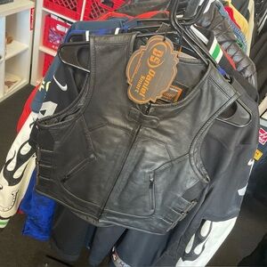 Daniel Smart Leather Vest Womens SZ SM Velcro Side Straps Motorcycle NWT New